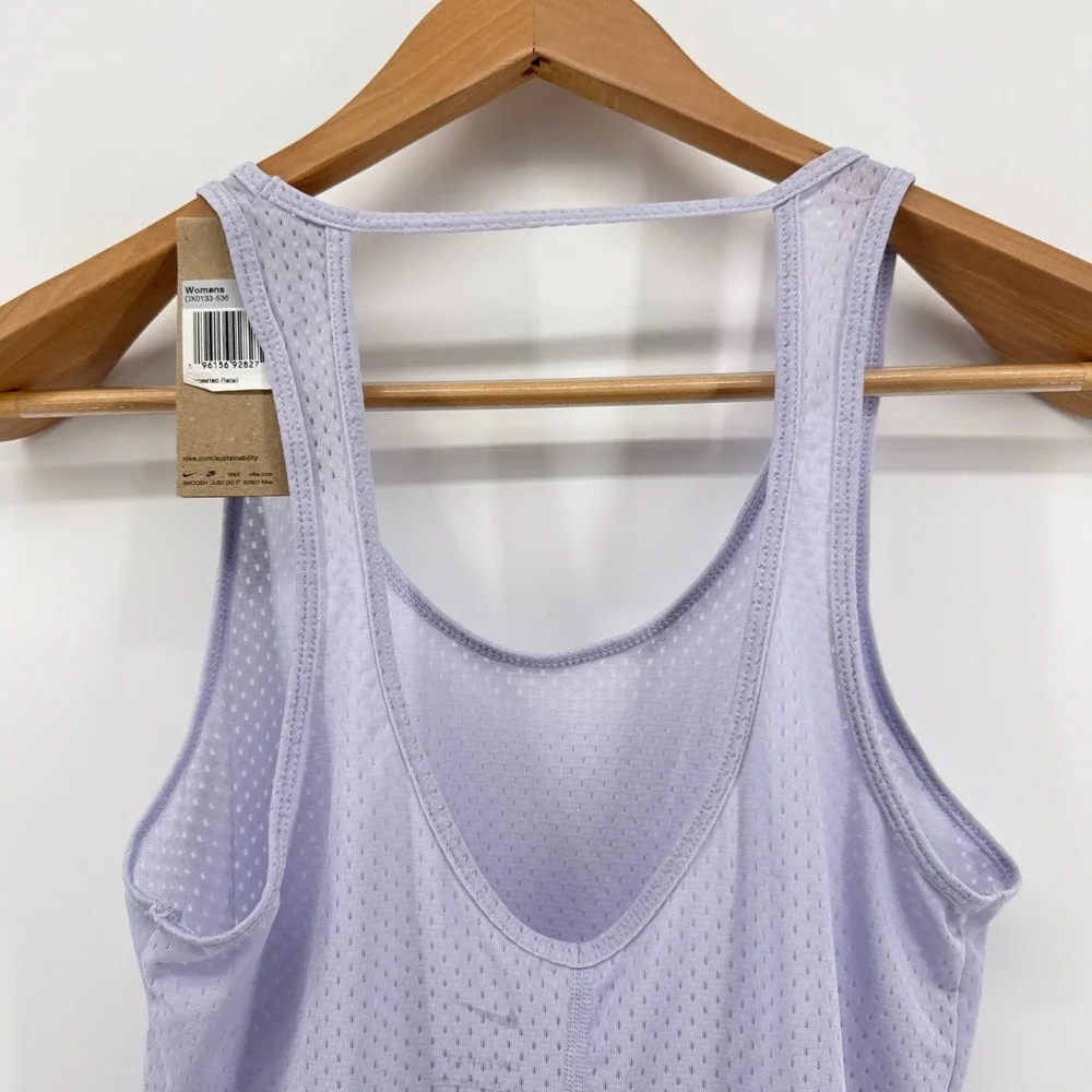 NWT Nike‎ Womens Dri-FIT Mesh Training Tank Top Oxygen Purple DX0133-536 XS